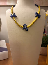 Load image into Gallery viewer, Mules Up Yellow with Navy Mules Necklaces