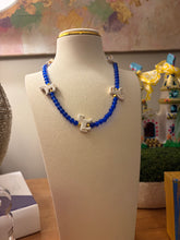 Load image into Gallery viewer, Mules Up Blue with White Mules Necklace