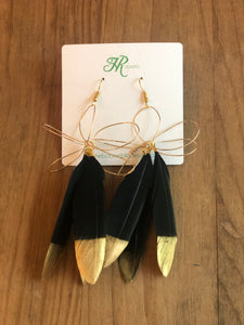 The Hannah Feathers-Black & Gold Dipped