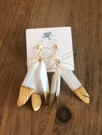 The Hannah Feathers-White & Gold Dipped