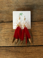 Holiday Red and Gold Hannah Feathers