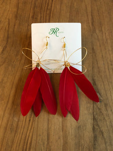 Holiday Red Lilly Feathers